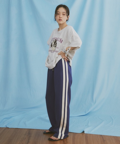 MERLOT（メルロー）の「ドッグ相良刺繍ロゴプリントTシャツ（Tシャツ/カットソー・レディース・ホワイト/ライトグレー/チャコールグレー・FREE）」の10枚目の写真