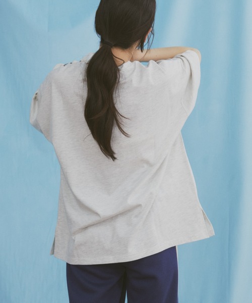 MERLOT（メルロー）の「ドッグ相良刺繍ロゴプリントTシャツ（Tシャツ/カットソー・レディース・ホワイト/ライトグレー/チャコールグレー・FREE）」の8枚目の写真