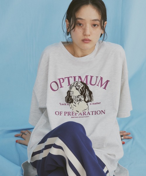 MERLOT（メルロー）の「ドッグ相良刺繍ロゴプリントTシャツ（Tシャツ/カットソー・レディース・ホワイト/ライトグレー/チャコールグレー・FREE）」の14枚目の写真