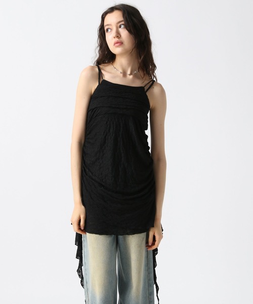 FOREVER 21（フォーエバー トゥエンティーワン）の「【2025SS】レースイレヘムキャミワンピース（ワンピース・レディース・ナチュラル/ブラック/ピンク・FREE）」の2枚目の写真