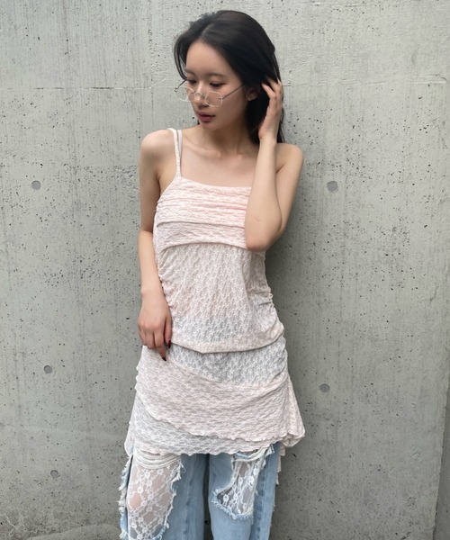 FOREVER 21（フォーエバー トゥエンティーワン）の「【2025SS】レースイレヘムキャミワンピース（ワンピース・レディース・ナチュラル/ブラック/ピンク・FREE）」の11枚目の写真