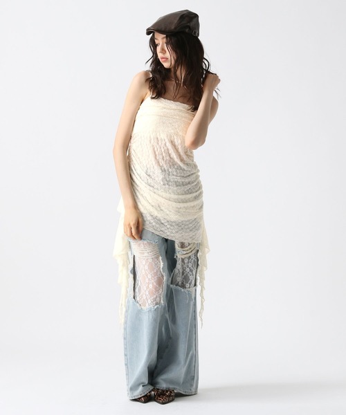 FOREVER 21（フォーエバー トゥエンティーワン）の「【2025SS】レースイレヘムキャミワンピース（ワンピース・レディース・ナチュラル/ブラック/ピンク・FREE）」の20枚目の写真