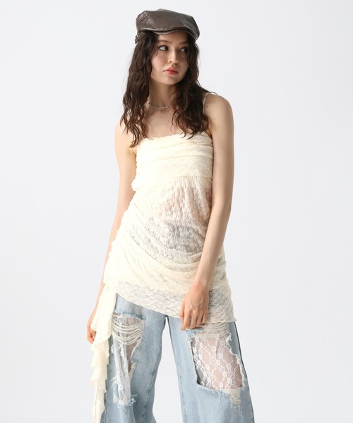 FOREVER 21（フォーエバー トゥエンティーワン）の「【2025SS】レースイレヘムキャミワンピース（ワンピース・レディース・ナチュラル/ブラック/ピンク・FREE）」の22枚目の写真