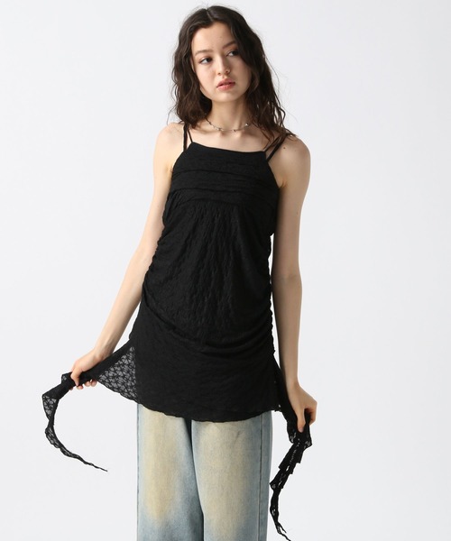 FOREVER 21（フォーエバー トゥエンティーワン）の「【2025SS】レースイレヘムキャミワンピース（ワンピース・レディース・ナチュラル/ブラック/ピンク・FREE）」の19枚目の写真