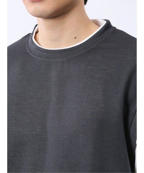 m.f.editorial(エムエフエディトリアル)の「m.f.エディトリアル メンズ ベストレイヤード風 クルーネック 半袖 Tシャツ(Tシャツ/カットソー・メンズ・ライトグレー/グレー系その他2/ネイビー・MEDIUM/LARGE/X-LARGE)」の8枚目の写真