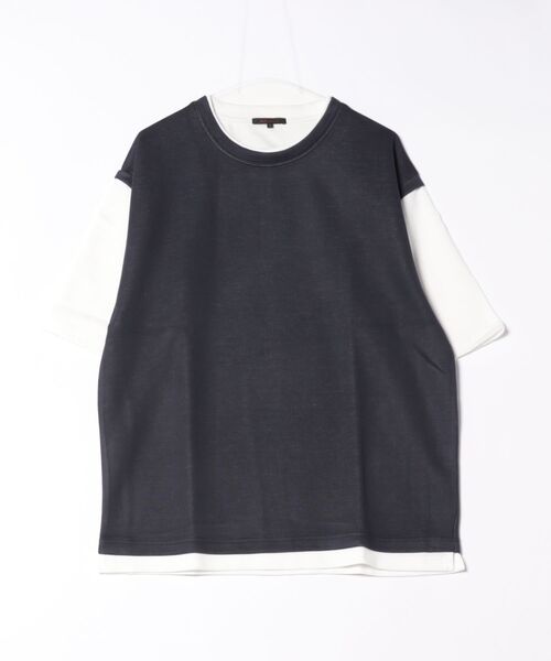 m.f.editorial(エムエフエディトリアル)の「m.f.エディトリアル メンズ ベストレイヤード風 クルーネック 半袖 Tシャツ(Tシャツ/カットソー・メンズ・ライトグレー/グレー系その他2/ネイビー・MEDIUM/LARGE/X-LARGE)」の14枚目の写真