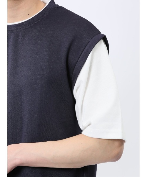 m.f.editorial(エムエフエディトリアル)の「m.f.エディトリアル メンズ ベストレイヤード風 クルーネック 半袖 Tシャツ(Tシャツ/カットソー・メンズ・ライトグレー/グレー系その他2/ネイビー・MEDIUM/LARGE/X-LARGE)」の19枚目の写真