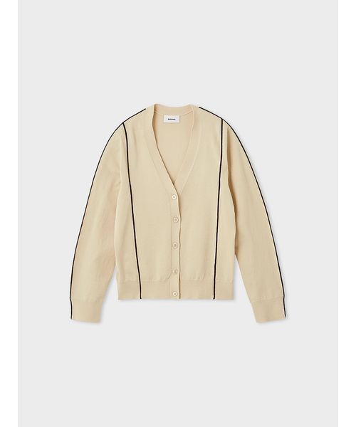 MIESROHE（ミースロエ）の「ｼﾙｸﾘﾈﾝ混ﾊﾟｲﾋﾟﾝｸﾞﾆｯﾄｶｰﾃﾞｨｶﾞﾝ