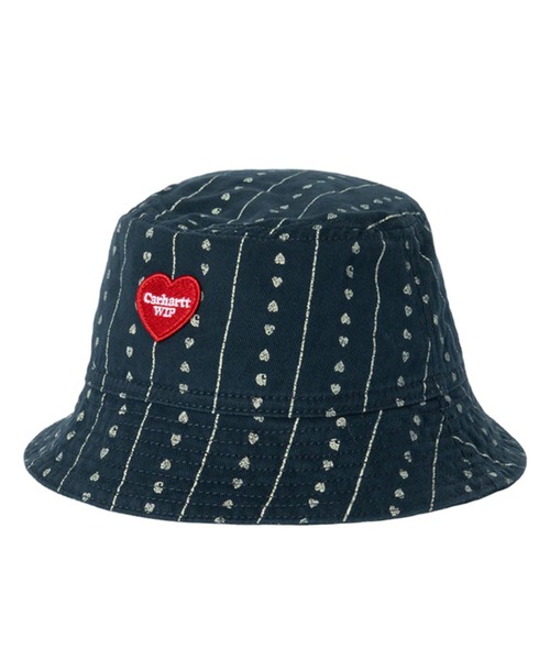 Carhartt（カーハート）の「Carhartt WIP/カーハート ダブリューアイピー ハット DREWE BUCKET HAT Natura/Heart C Pinstripe I034791（ハット・メンズ・オフホワイト/インディゴブルー・M/L）」の2枚目の写真