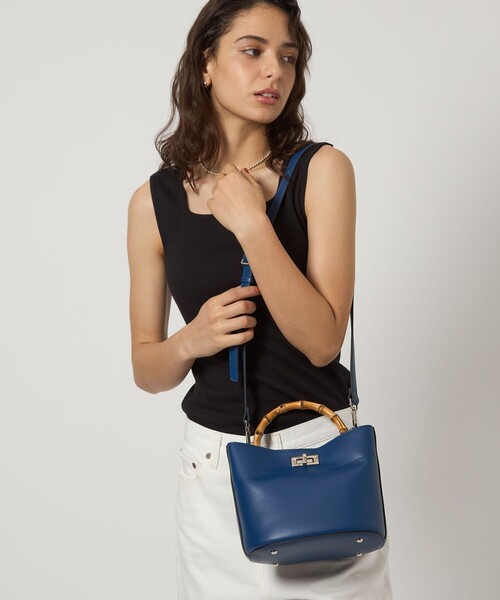 green label relaxing(グリーンレーベルリラクシング)の「2WAY バンブー ワンハンドル バッグ(ハンドバッグ・レディース・ブラック/ロイヤルブルー/ベージュ・FREE)」の6枚目の写真