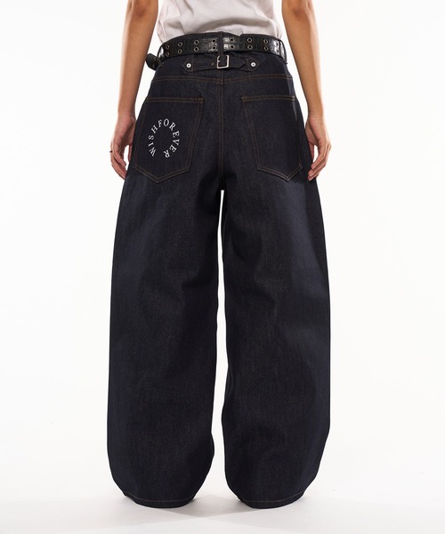 PEOPLESTYLE リジットデニムパンツ カーブジーンズウォッシュド PEOPLESTYLE リジットデニムパンツ カーブジーンズウォッシュド