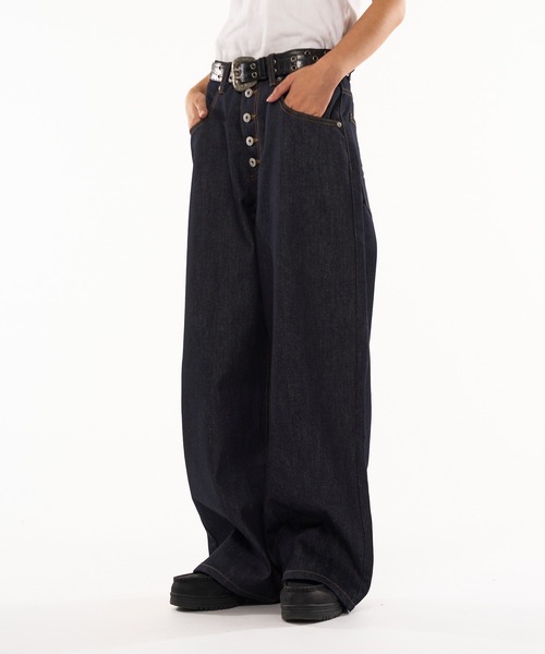 WISH FOR EVER（ウィッシュフォーエバー）の「RIGID CLASSIC CURVE DENIM / リジッドクラシックカーブデニム（デニムパンツ・メンズ・ブラック/インディゴブルー・SMALL/MEDIUM/LARGE）」の11枚目の写真