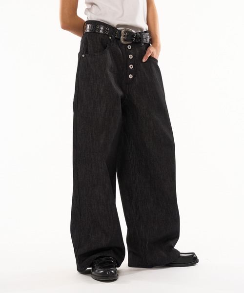 wish for everリジッドクラシックカーブデニム ブラック　黒 RIGID CLASSIC CURVE DENIM / リジッドクラシックカーブデニム