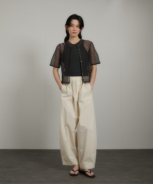 【新品】サロン アダムエロペ シアーレースハーフスリーブ2WAYカーディガン SALON adam et rope'｜シアーレースハーフスリーブ2WAY