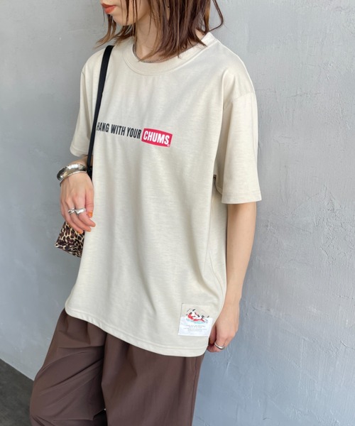 CHUMS（チャムス）の「[CHUMS/チャムス] HWYC プリントＴシャツ（Tシャツ/カットソー・レディース・ホワイト/ブラック/グレイッシュベージュ/ブルー・M/L/XL）」の6枚目の写真