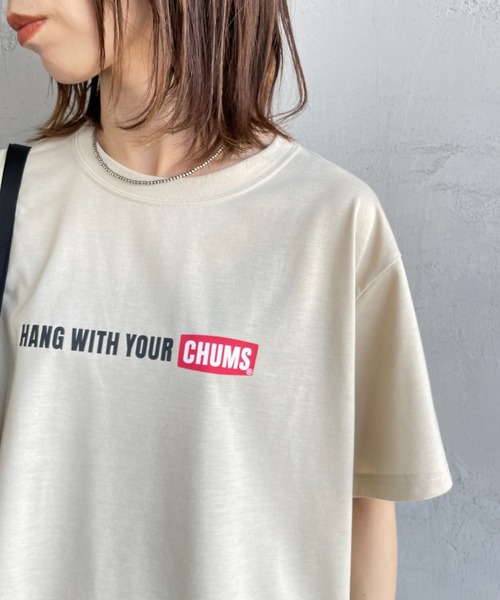 CHUMS（チャムス）の「[CHUMS/チャムス] HWYC プリントＴシャツ（Tシャツ/カットソー・レディース・ホワイト/ブラック/グレイッシュベージュ/ブルー・M/L/XL）」の10枚目の写真