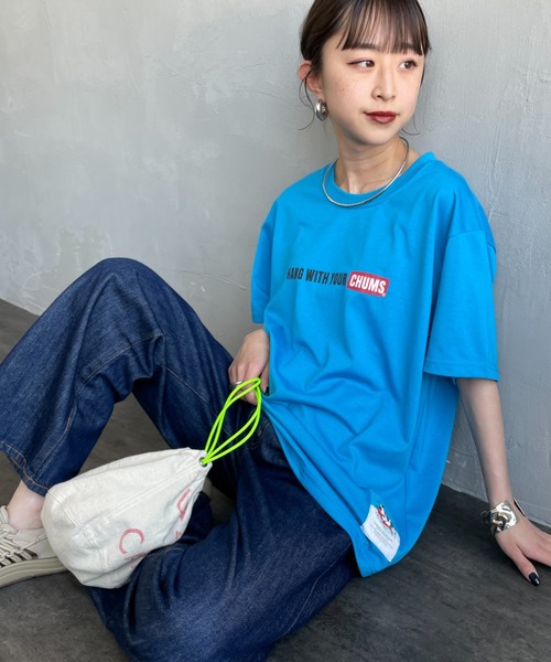 CHUMS（チャムス）の「[CHUMS/チャムス] HWYC プリントＴシャツ（Tシャツ/カットソー・レディース・ホワイト/ブラック/グレイッシュベージュ/ブルー・M/L/XL）」の13枚目の写真
