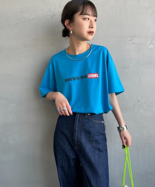 CHUMS（チャムス）の「[CHUMS/チャムス] HWYC プリントＴシャツ（Tシャツ/カットソー・レディース・ホワイト/ブラック/グレイッシュベージュ/ブルー・M/L/XL）」の14枚目の写真