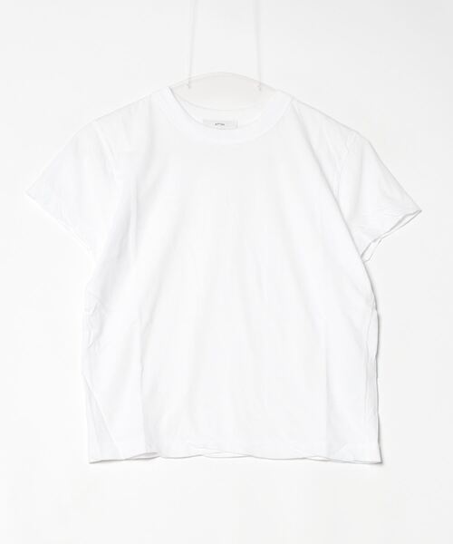 ATON(エイトン)の「ATON (エイトン) FRESCA SINGLE JERSEY/COMPACT T-SHIRT(Tシャツ/カットソー・レディース・ホワイト/モスグリーン/ベージュ/ピンク系その他3/ブルー系その他3・2)」の2枚目の写真