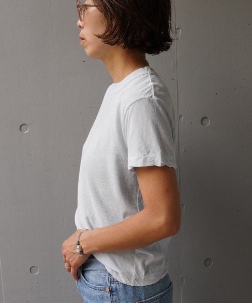 ATON(エイトン)の「ATON (エイトン) FRESCA SINGLE JERSEY/COMPACT T-SHIRT(Tシャツ/カットソー・レディース・ホワイト/モスグリーン/ベージュ/ピンク系その他3/ブルー系その他3・2)」の8枚目の写真