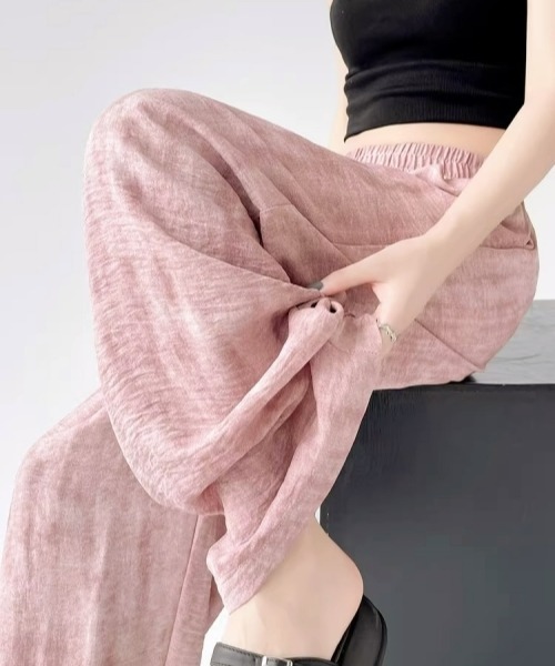 gossip!ロサンゼルス(ゴシップロサンゼルス)の「Y2Kカジュアル ワイドストレートパンツ(スウェットパンツ・レディース・ピンク/ベージュ/ダークグレー・FREE)」の9枚目の写真
