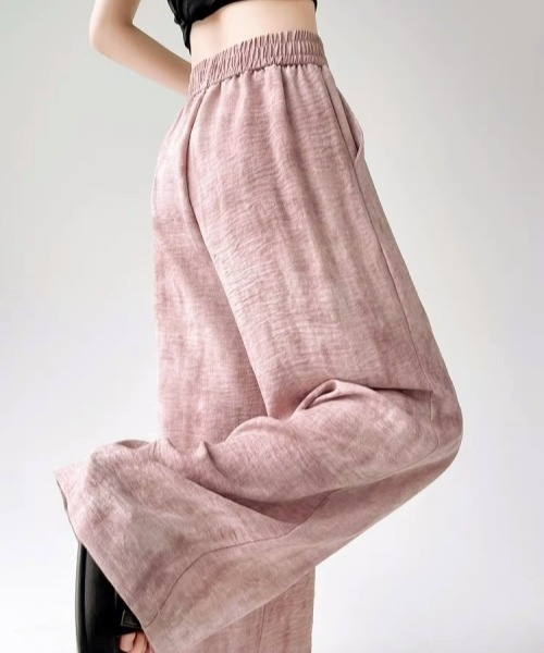 gossip!ロサンゼルス(ゴシップロサンゼルス)の「Y2Kカジュアル ワイドストレートパンツ(スウェットパンツ・レディース・ピンク/ベージュ/ダークグレー・FREE)」の11枚目の写真