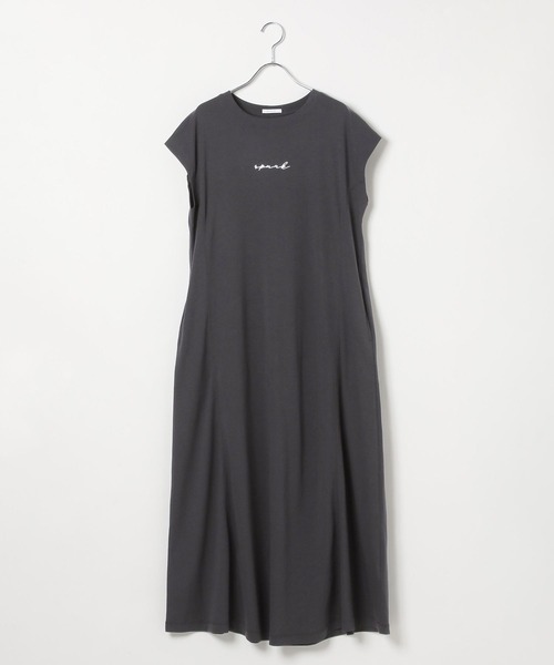 BAYFLOW（ベイフロー）の「[しなやかな肌触り]シルケットロゴワンピース（ワンピース・レディース・チャコール/ベージュ/ブルー・FREE）」の13枚目の写真