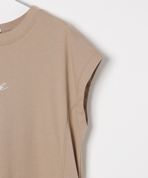 BAYFLOW（ベイフロー）の「[しなやかな肌触り]シルケットロゴワンピース（ワンピース・レディース・チャコール/ベージュ/ブルー・FREE）」の18枚目の写真