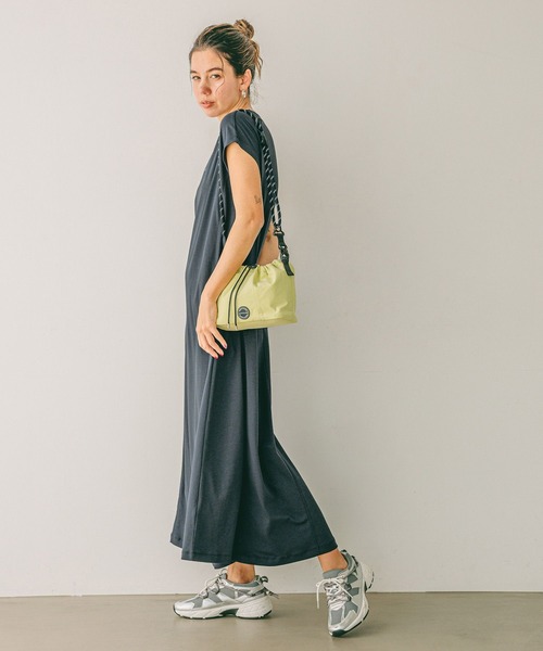 BAYFLOW（ベイフロー）の「[しなやかな肌触り]シルケットロゴワンピース（ワンピース・レディース・チャコール/ベージュ/ブルー・FREE）」の9枚目の写真