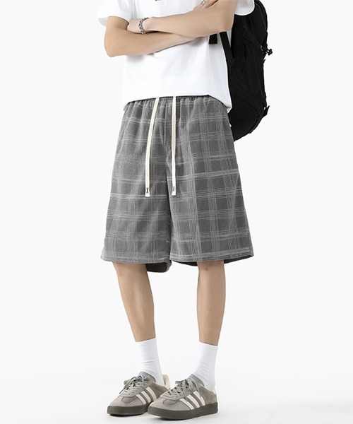 Ressaca（レサーカ）の「ルーズシルエットチェック柄ショートパンツ（その他パンツ・メンズ・ブラック/グレー・M/L/XL）」の2枚目の写真