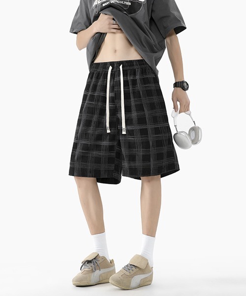 Ressaca（レサーカ）の「ルーズシルエットチェック柄ショートパンツ（その他パンツ・メンズ・ブラック/グレー・M/L/XL）」の9枚目の写真
