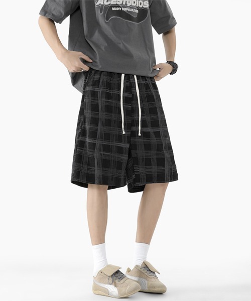 Ressaca（レサーカ）の「ルーズシルエットチェック柄ショートパンツ（その他パンツ・メンズ・ブラック/グレー・M/L/XL）」の12枚目の写真