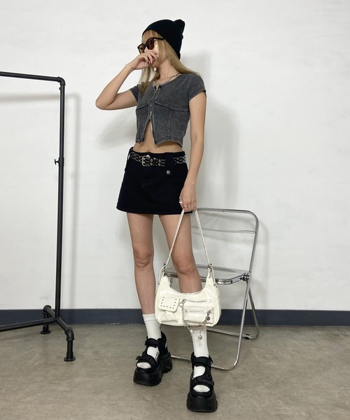 トップス non no sleeve hook tops Black – tanakadaisuke