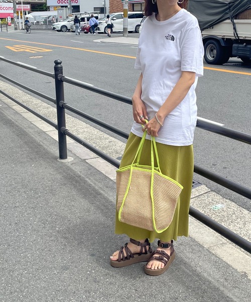 210nouve（トゥージュヌーブ）の「ペーパー編み配色パイピングトートバッグ（かごバッグ・レディース・パープル/イエロー/ピンク/ブラック・FREE）」の5枚目の写真