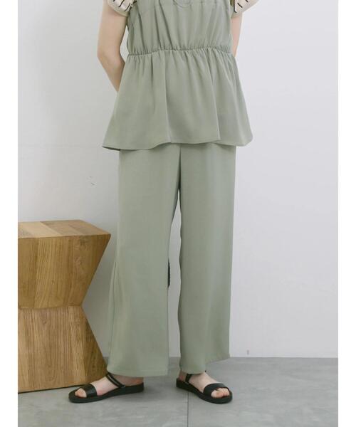 Samansa Mos2 blue(サマンサモスモスブルー)の「【接触冷感】イージーパンツ(その他パンツ・レディース・ベージュ/ブラック/カーキ/チャコールグレー・F)」の1枚目の写真