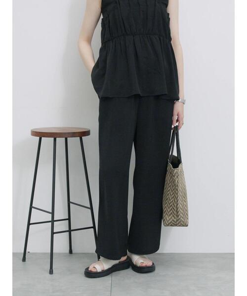 Samansa Mos2 blue(サマンサモスモスブルー)の「【接触冷感】イージーパンツ(その他パンツ・レディース・ベージュ/ブラック/カーキ/チャコールグレー・F)」の2枚目の写真