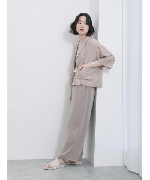 Samansa Mos2 blue(サマンサモスモスブルー)の「【接触冷感】イージーパンツ(その他パンツ・レディース・ベージュ/ブラック/カーキ/チャコールグレー・F)」の21枚目の写真