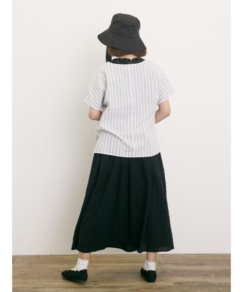 Samansa Mos2（サマンサ モスモス）の「◎綿麻柄アソートボートネックブラウス（シャツ/ブラウス・レディース・シルバーグレー/ネイビー/ベージュ/オフホワイト・F）」の14枚目の写真