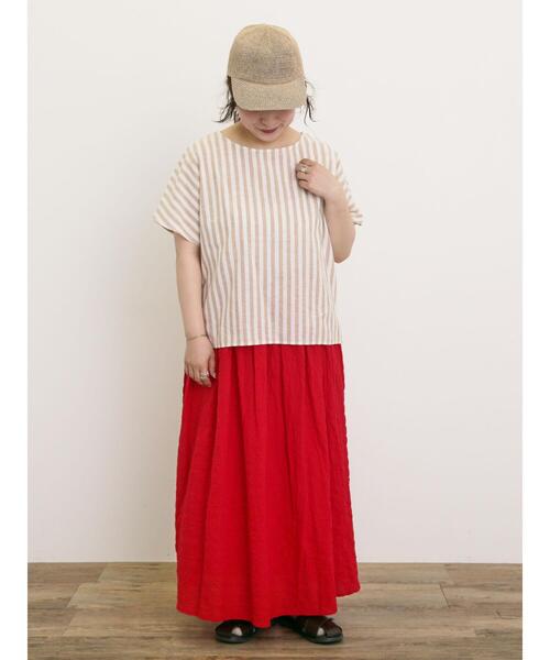 Samansa Mos2（サマンサ モスモス）の「◎綿麻柄アソートボートネックブラウス（シャツ/ブラウス・レディース・シルバーグレー/ネイビー/ベージュ/オフホワイト・F）」の21枚目の写真