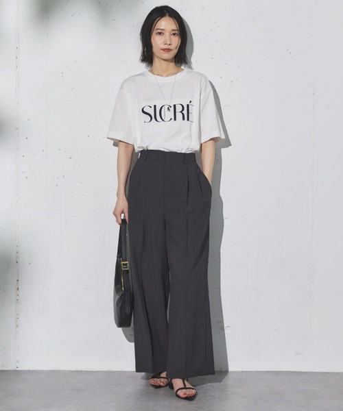 Doux archives(ドゥアルシーヴ)の「リネンライク2タックワイドパンツ(その他パンツ・レディース・グレー/カーキ/グレイッシュベージュ・38/36)」の5枚目の写真