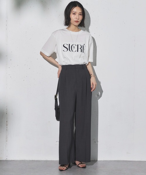 Doux archives(ドゥアルシーヴ)の「リネンライク2タックワイドパンツ(その他パンツ・レディース・グレー/カーキ/グレイッシュベージュ・38/36)」の7枚目の写真