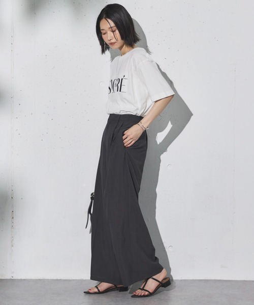 Doux archives(ドゥアルシーヴ)の「リネンライク2タックワイドパンツ(その他パンツ・レディース・グレー/カーキ/グレイッシュベージュ・38/36)」の8枚目の写真