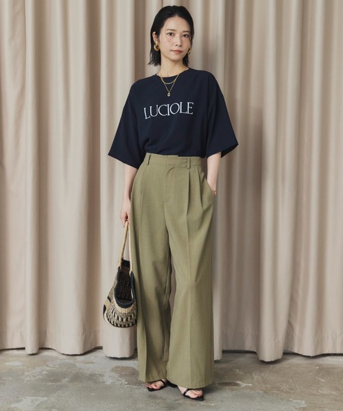 Doux archives(ドゥアルシーヴ)の「リネンライク2タックワイドパンツ(その他パンツ・レディース・グレー/カーキ/グレイッシュベージュ・38/36)」の22枚目の写真