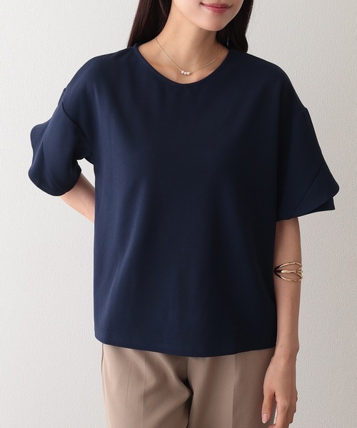Lace Ladies（レースレディース）の「クルーネック デザイン スリーブ 半袖 トップス（シャツ/ブラウス・レディース・ネイビー/グレー/アイボリー/ブラック・FREE/S）」の10枚目の写真