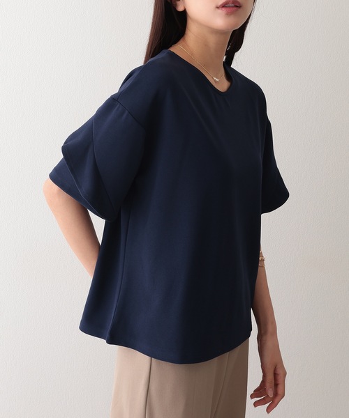 Lace Ladies（レースレディース）の「クルーネック デザイン スリーブ 半袖 トップス（シャツ/ブラウス・レディース・ネイビー/グレー/アイボリー/ブラック・FREE/S）」の11枚目の写真