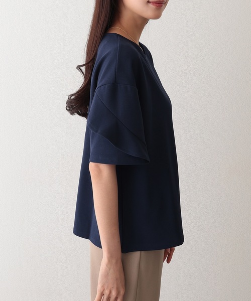 Lace Ladies（レースレディース）の「クルーネック デザイン スリーブ 半袖 トップス（シャツ/ブラウス・レディース・ネイビー/グレー/アイボリー/ブラック・FREE/S）」の12枚目の写真