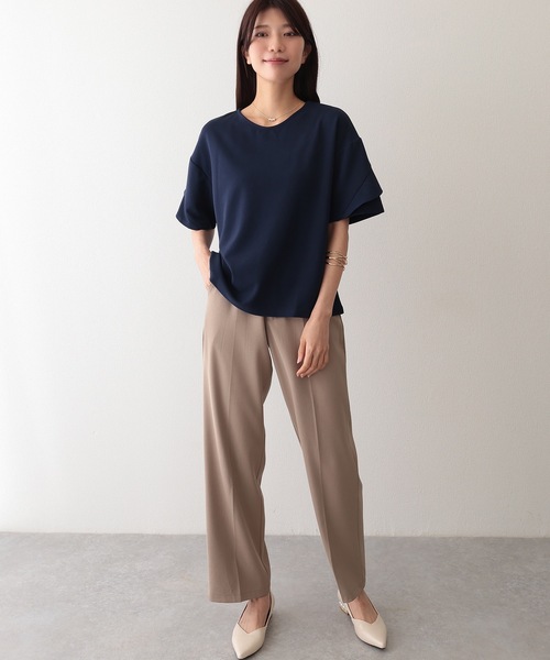 Lace Ladies（レースレディース）の「クルーネック デザイン スリーブ 半袖 トップス（シャツ/ブラウス・レディース・ネイビー/グレー/アイボリー/ブラック・FREE/S）」の13枚目の写真