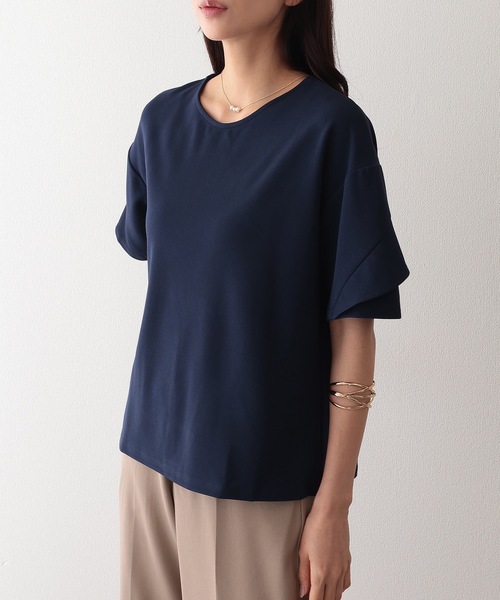 Lace Ladies（レースレディース）の「クルーネック デザイン スリーブ 半袖 トップス（シャツ/ブラウス・レディース・ネイビー/グレー/アイボリー/ブラック・FREE/S）」の14枚目の写真