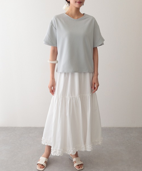Lace Ladies（レースレディース）の「クルーネック デザイン スリーブ 半袖 トップス（シャツ/ブラウス・レディース・ネイビー/グレー/アイボリー/ブラック・FREE/S）」の15枚目の写真