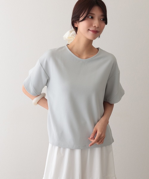 Lace Ladies（レースレディース）の「クルーネック デザイン スリーブ 半袖 トップス（シャツ/ブラウス・レディース・ネイビー/グレー/アイボリー/ブラック・FREE/S）」の16枚目の写真